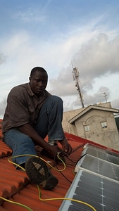 Electrician wiring electrical installation