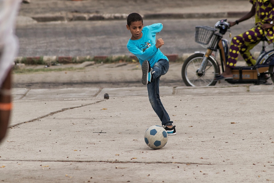 Playing soccer ball ball photo