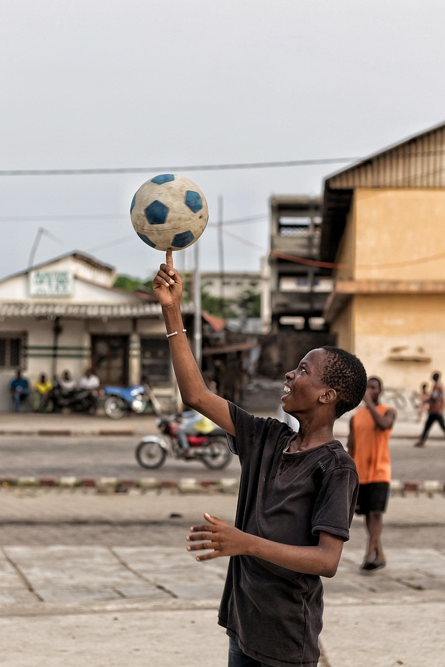 Juggling with a ball soccer ball ball