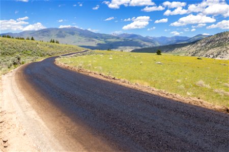 Yellowstone flood event 2022: Old Gardiner Road improvement by NPS crews photo