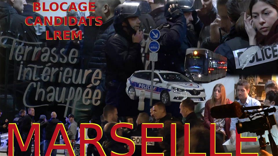 Blocage candidats LREM gilets jaunes Marseille + manif 6 février 2020 photo