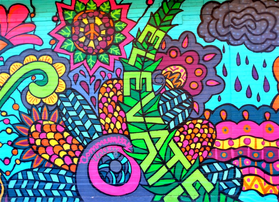 Mural, Honeybear Cafe, Rogers Park, Chicago, IL