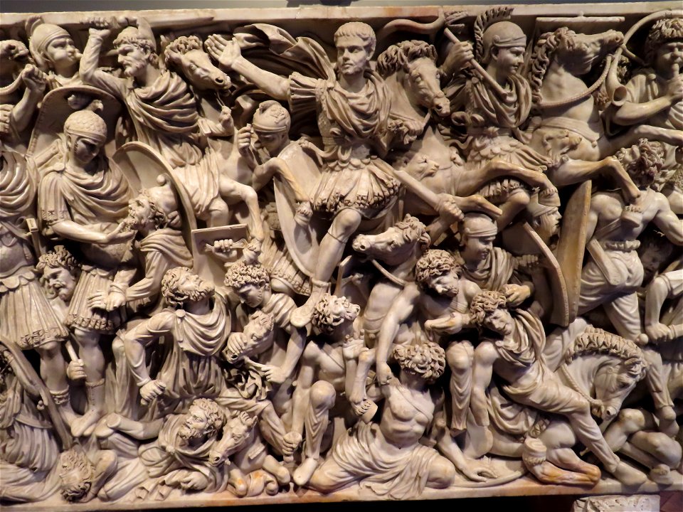 Crushed in Battle  Great Ludovisi Sarcophagus Palazzo Altemps Rome Italy