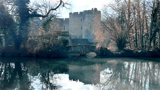 Allington Castle Winter View from The River Medway photo