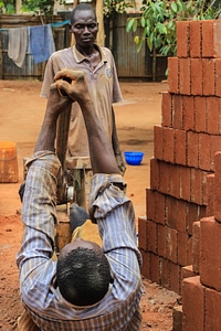 Countryside brick-making brick photo
