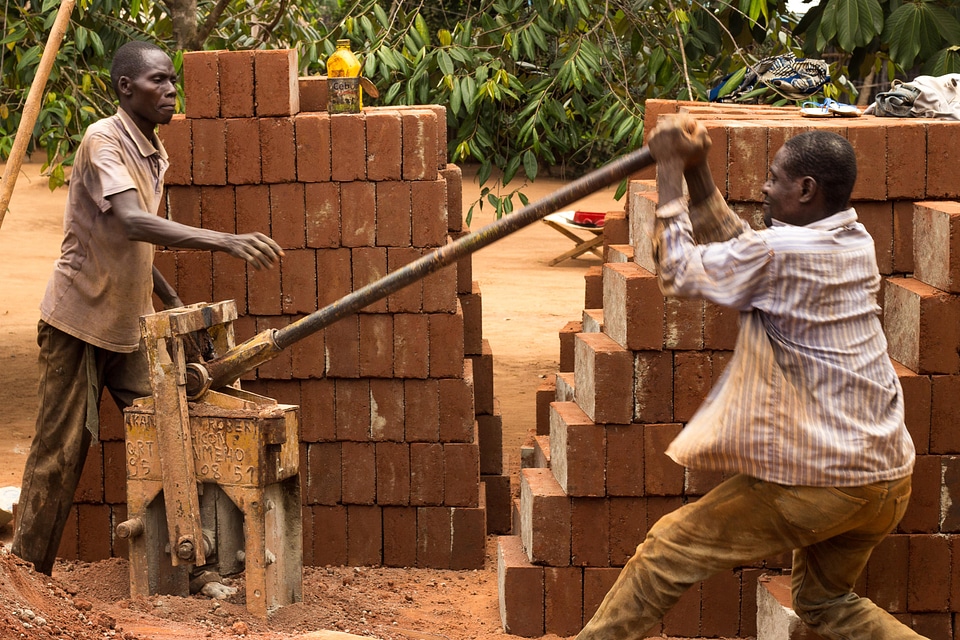 Countryside brick-making brick