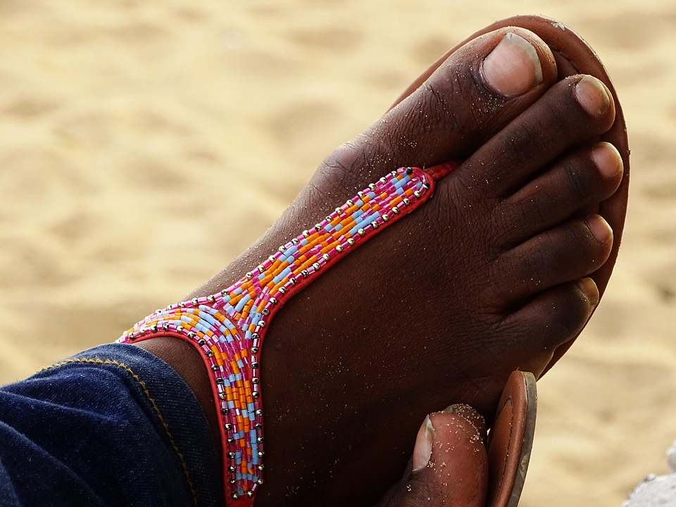 Blue jeans beach fine sand