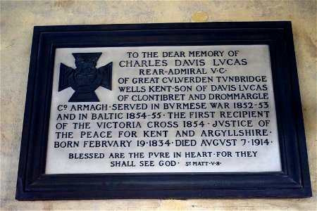 Charles Davis Lucas was born in Ireland and was the first person to win the Victoria Cross.