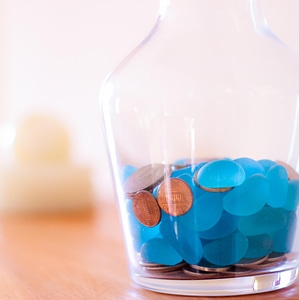 Money pieces jar pot