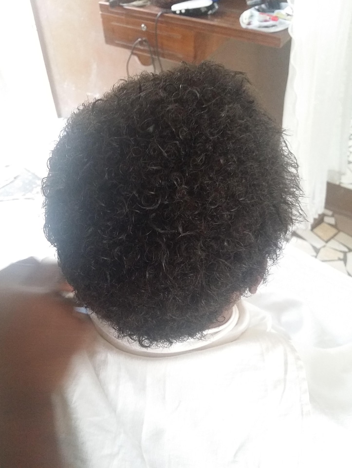 Hairdresser hair straightening