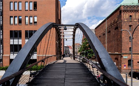 Puente en Speicherstadt, Hamburgo