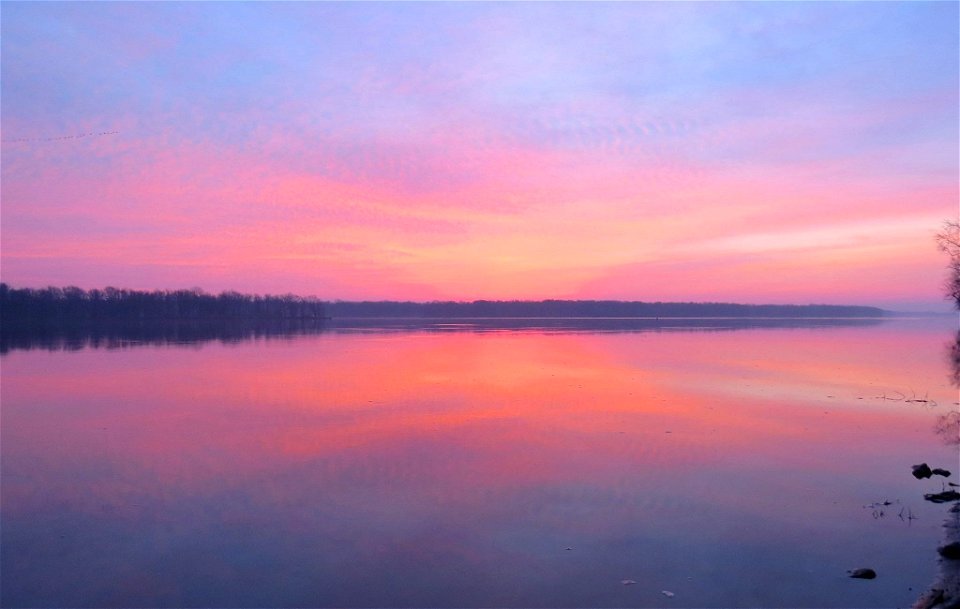 Sunrise over the Mississippi River photo
