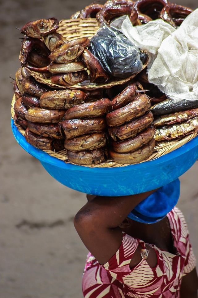 African woman fish