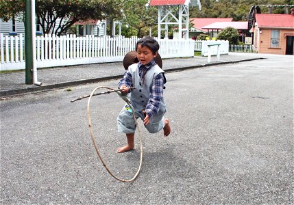 Boy with a hoop. photo