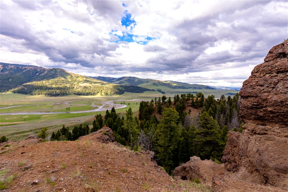 Overlooking Lamar Valley and River photo