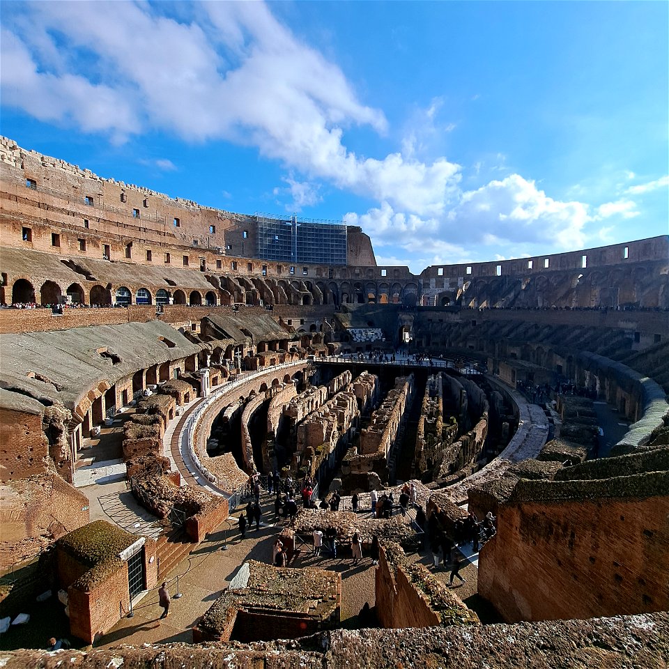 Wide angle entire floor Colosseum Rome Italy