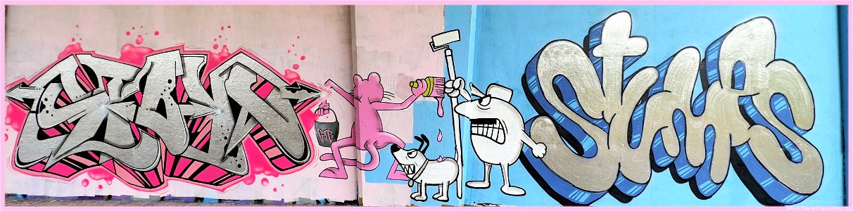 Pink Panther Graffiti. The Under The M20 Art Gallery. Another amazing artwork by Stump_dogg.