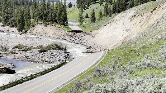 Yellowstone flood event 2022: Northeast Entrance Road washouts near Trout Lake Trailhead (3) photo