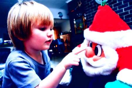 Santa's the one with the red, red nose photo