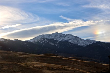 Sun dog over Electric Peak photo