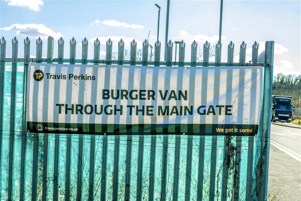 Travis Perkins Aylesford. Burger Van Through Main Gate.