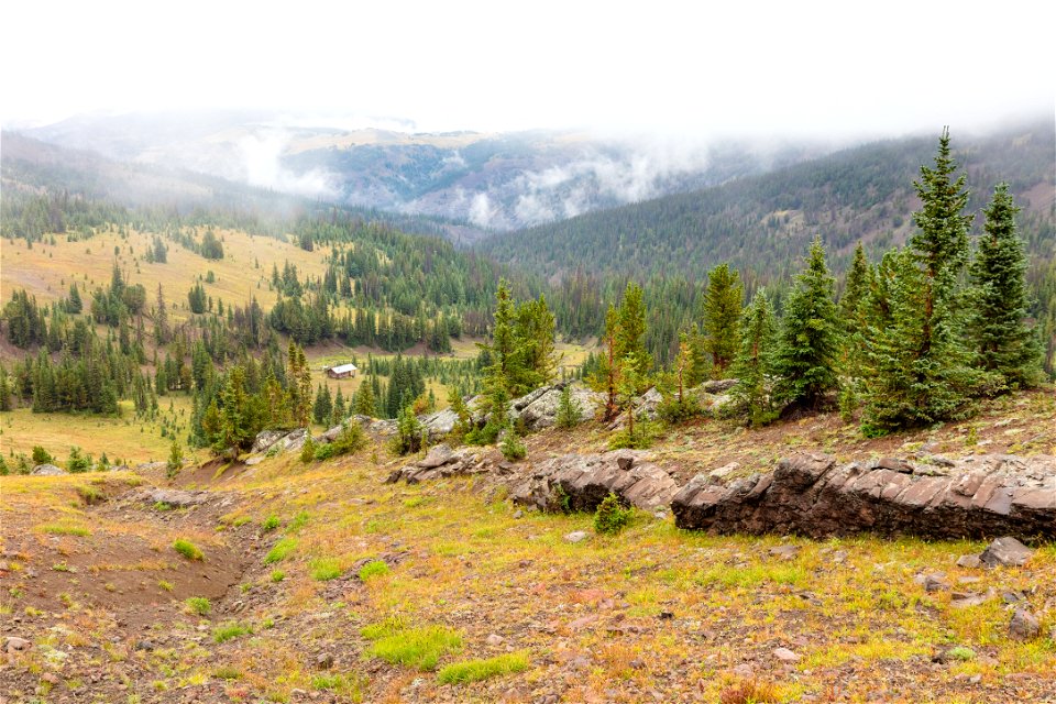 Lamar Mountain Patrol Cabin: view from Lamar Mountain ridge