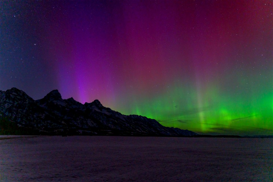 Northern Lights Over the Tetons - 3