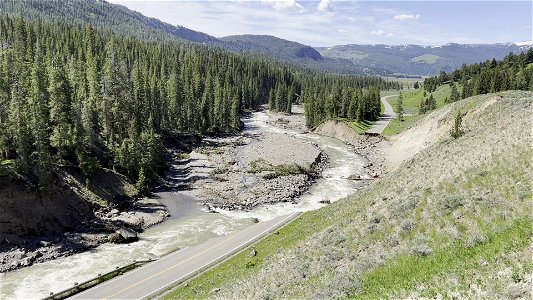 Yellowstone flood event 2022: Northeast Entrance Road washouts near Trout Lake Trailhead (8)