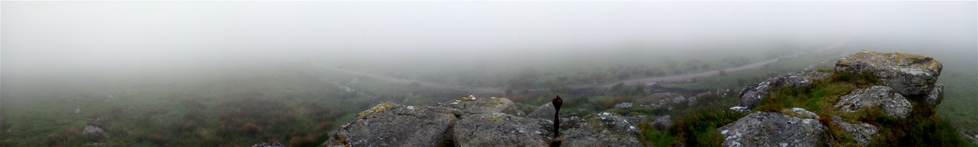 IMG_20220605_101128 Perambulation Marker Point ( Excalibur / Cobra Legend ) , Rolling Mist, South Hessary Tor, Princetown, Dartmoor National Park, Devon, UK. 5th June 2022 (Apple Ipod Panoramic Photo)