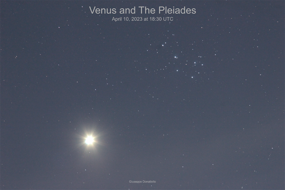 Venus and the Pleiades on April 10, 2023 photo