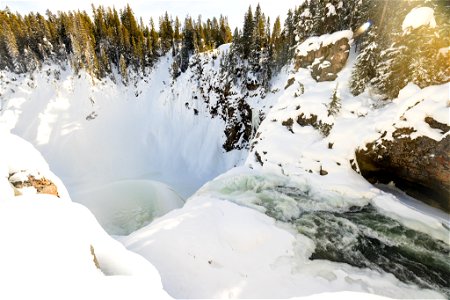 Views from the Bring of the Upper Falls in winter photo