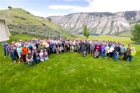 Yellowstone flood event 2022: NPS Director Chuck Sams at Mammoth employee meeting photo
