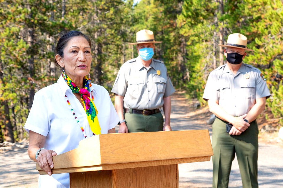 DOI Secretary Deb Haaland Visit: Media availablity remarks with Mike Reynolds, Regional Director, and Cam Sholly, Superintendent