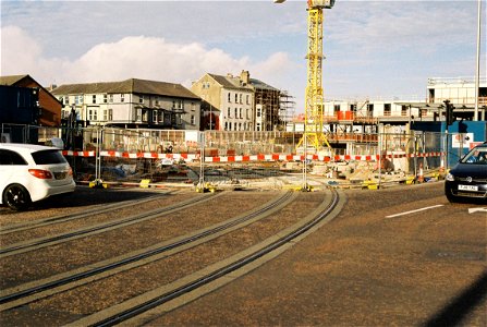 New tracks for the extension of the Blackpool tramway