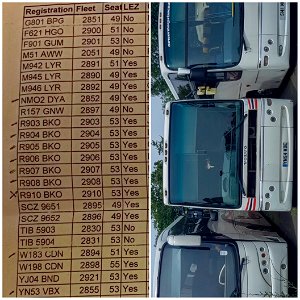 New Enterprise Coaches Arriva Tonbridge Fleet List from a few years ago. Missing off the bottom is YN54WDE 2853