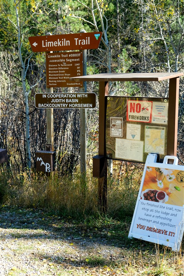 Trailhead signs.