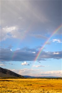Double rainbow in Swan Lake Flats near Bunsen Peak photo