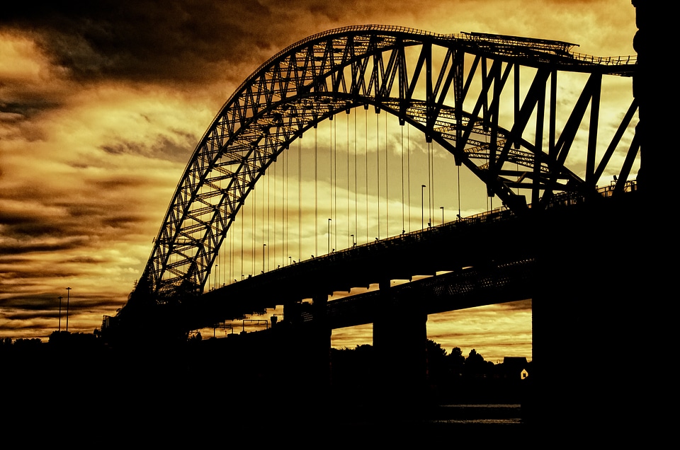 Bridge sunset landscape