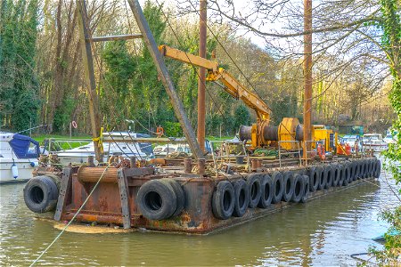 Narrowboat Salvage River Medway Opposite Allington Marina.