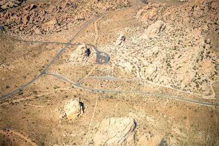 Aerial view of Joshua Tree National Park Hidden Valley area