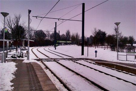 Addington Village Interchange in the snow photo