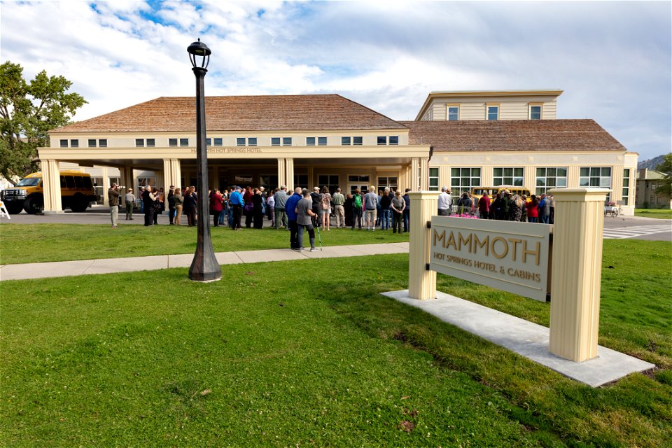 Mammoth Hot Springs Hotel reopening ceremony: during the ceremony photo