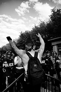 Police protest civil unrest photo