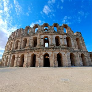 Curve from outside Amphitheatre of El Jem Tunisia photo