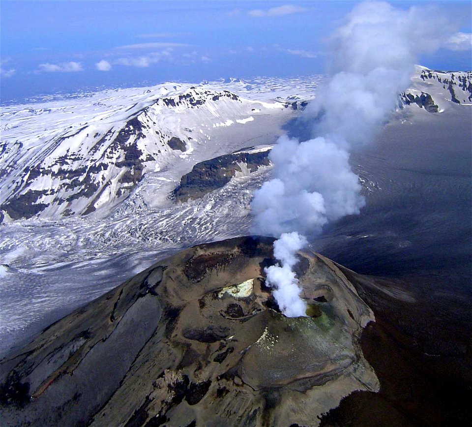 Mt. Veniaminof's smoking crater
