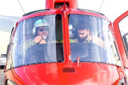 Yellowstone flood event 2022: NPS Director Chuck Sams preparing for flight photo