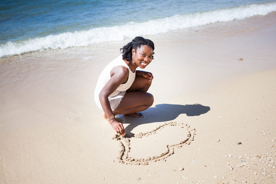 Woman smiling into