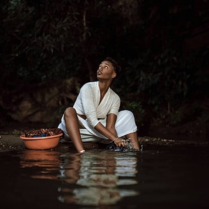Black woman looking