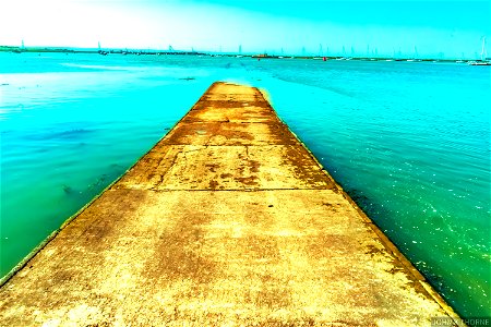 The tide coming over the causeway