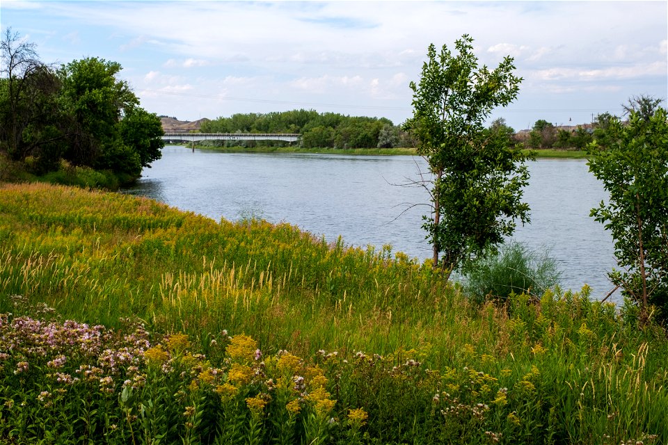 Missouri River behind the Missouri Breaks Interpretive Center, Fort Benton, MT photo